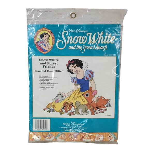 Disney Snow White Counted Cross Stitch Kit Forest Friends #35010 VTG NEW - Picture 1 of 5